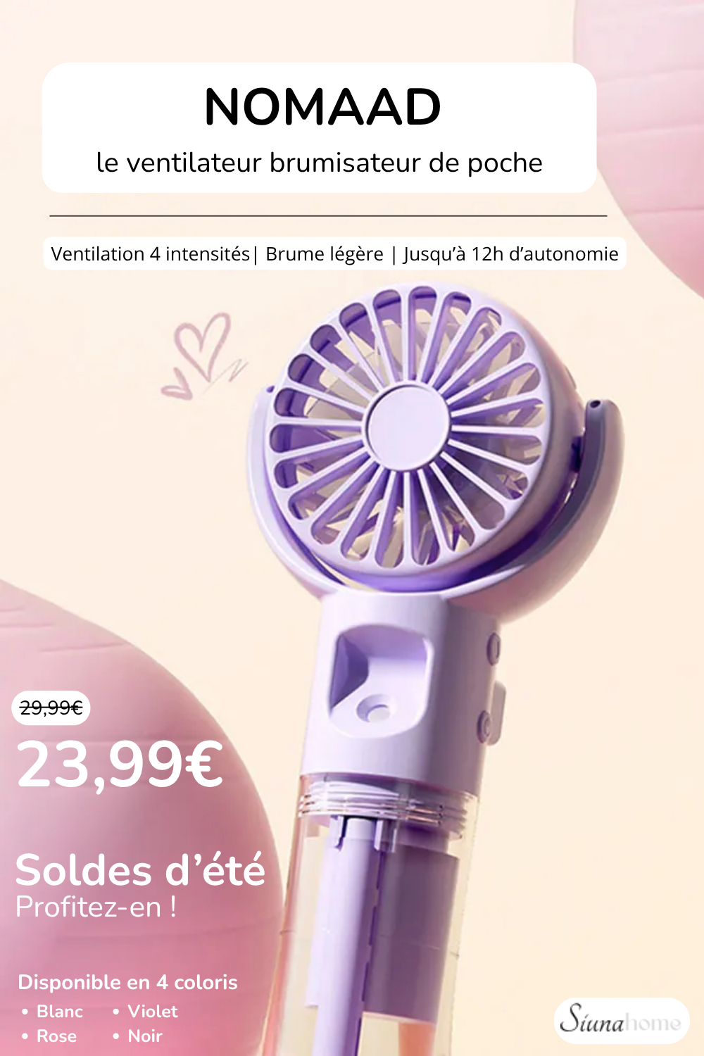 NOMAAD, le ventilateur brumisateur de poche